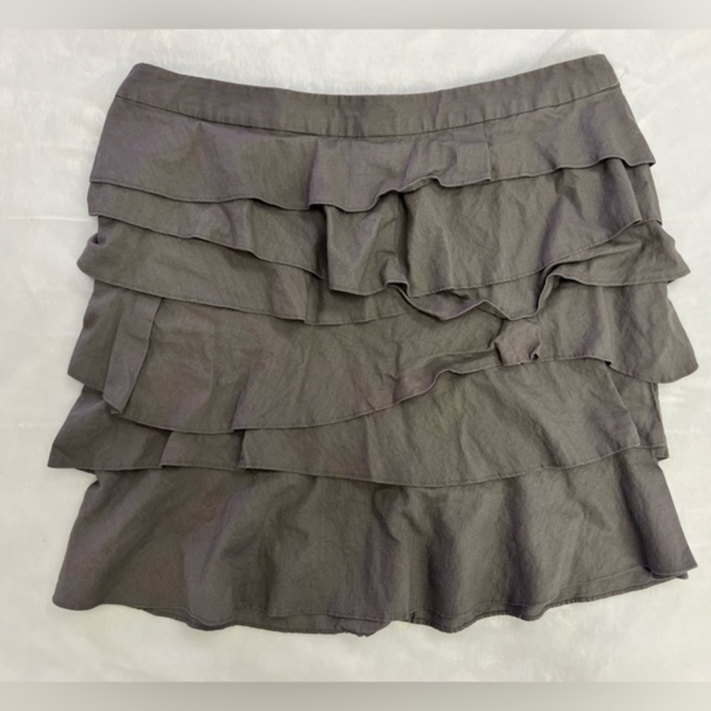 Mossimo Linen Blend Ruffle Tier Mini Skirt Sz 14 EUC‎